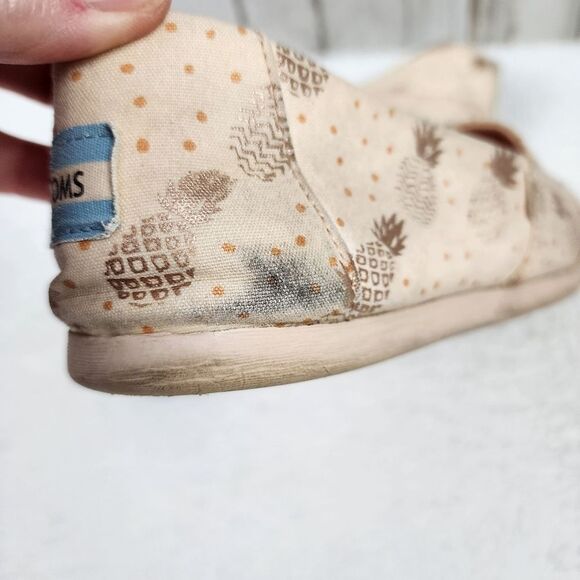 Toms Pineapple Alparagata Classic Slip On Flats Rose Gold Size 9 - Picture 8 of 10